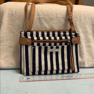 Small crossbody, navy & cream purse